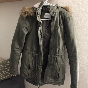 Delias green winter jacket size medium